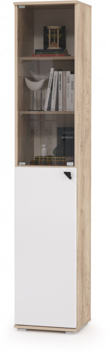 КР100 Бостон № 23, цвет дуб эндгрейн элегантный/фасады МДФ милк рикамо софт, 13.155+12.69+10.51, ШхГхВ 153,8х57,2х194,4 см., универсальная сборка