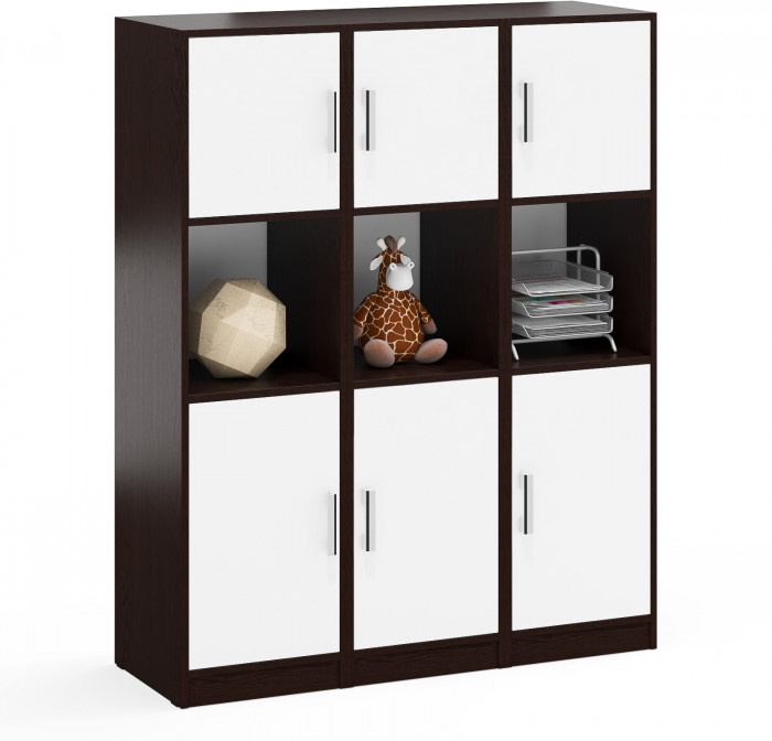 Три Пенала С-МД-СК9П к компьютерному столу С-МД-СК9, цвет венге/белый шагрень, ШхГхВ 129х45х160 см., универсальная сборка