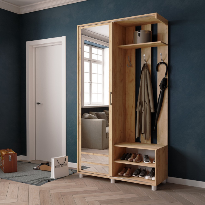 Прихожая Ларго-2 (2100х1150х420) дуб крафт золотой