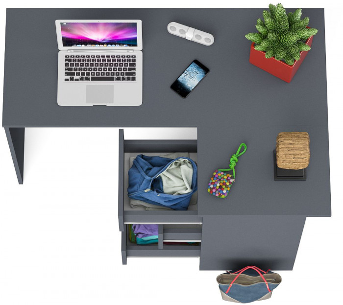 Мори компьютерный стол МС-16 правый, графит