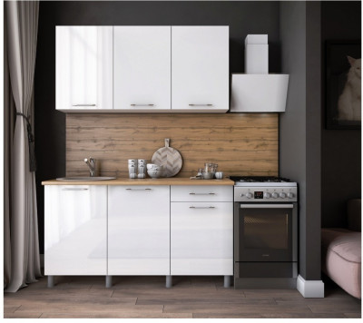 Кухонный гарнитур Танго 1,5м Белый