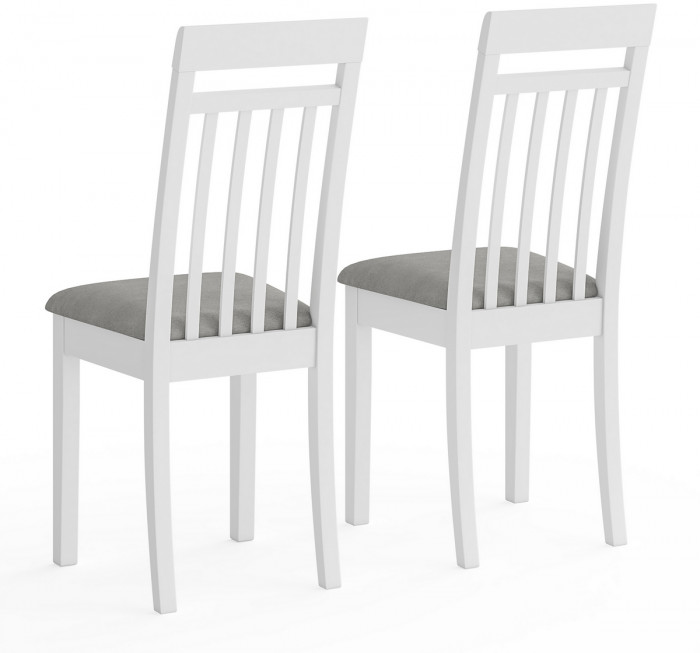Два стула Мебель--24 Гольф-11 разборных, цвет белый, обивка ткань велюр серый 63, ШхГхВ 40х40х100 см., от пола до верха сиденья 47 см.