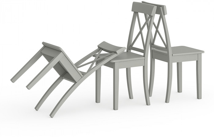 Три стула Мебель--24 Гольф-14 разборных, серый