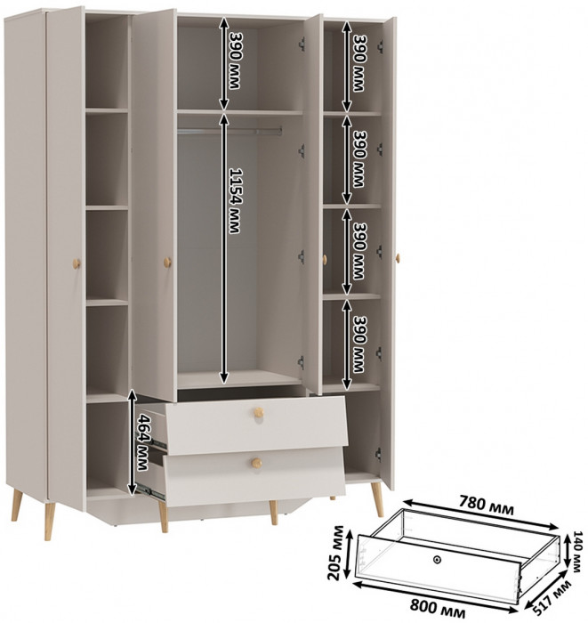 Афина Спальня 12-1600, цвет кашемир серый, сп.м. 1600х2000 мм., б/м, основание есть - фанера