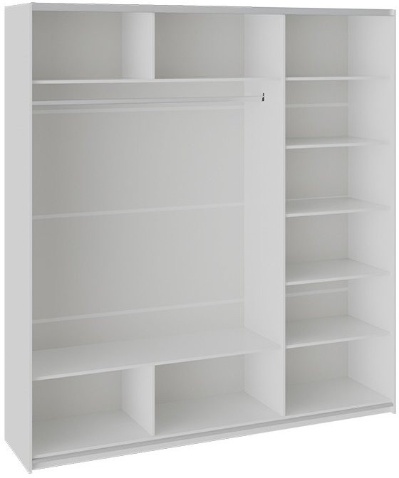 Траст СШК 2.210.70-15.13.15 Шкаф-купе 3-х дверный (2100x580x2300) (Белый снег, Стекло Белый Глянец/Зеркало/Стекло Белый Глянец)