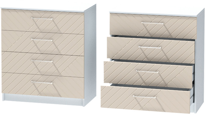 Комод №1 "Иннэс-7", Белый/Тирамису матовый