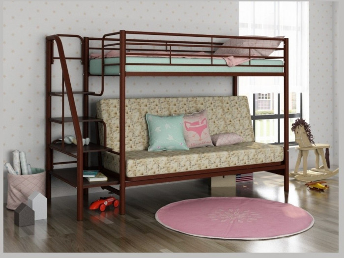 Двухъярусная кровать Мадлен-3 90/120х190 (Гобелен Марки, Черный)