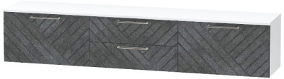 Тумба-4 под ТВ подвесная "Иннэс-7", Белый/Бетон графит