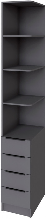 Угловое завершение Мадрид (0,35) с 4 ящ. правое, Графит серый