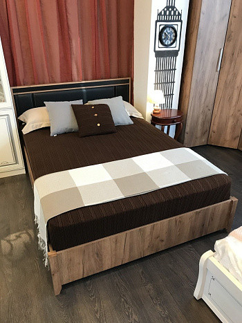 Кровать с ортопедическим основанием (дерево) Натуре 306 Люкс 180х200, крафт