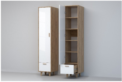 Эго Пенал П-1 НГ (Глянец Белый/Дуб Крафт Золотой)