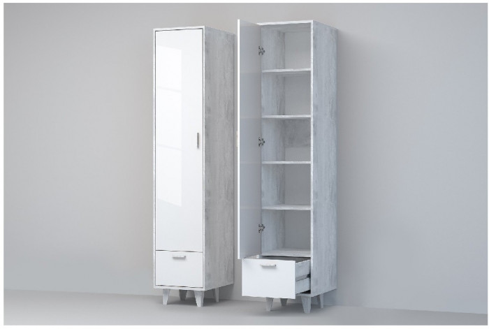 Эго Пенал П-1 НГ (Глянец Белый/Дуб Крафт Золотой)