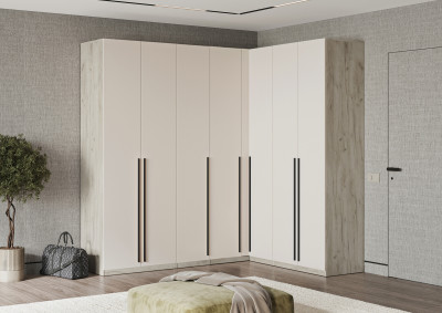 Гардеробная Ларго Вариант №3, Крафт серый/Кашемир