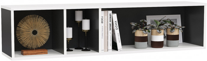 Сидней Комплектация № 030, корпус белый/чёрный/фасады МДФ белый глянец