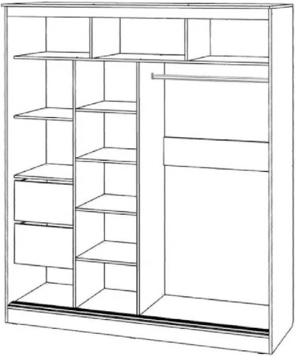 Шкаф-купе Элегант 2000 (Сандал светлый)