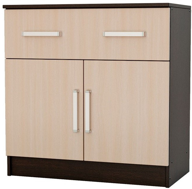 Бася Комод 1 ящик 2 двери (Дуб крафт/ Графит)