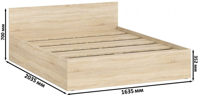 Мори Кровать 1600, дуб сонома