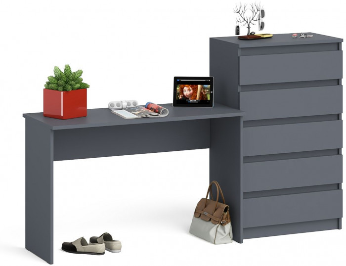 Мори письменный стол МСП1200.1 + Комод МК700.5, графит