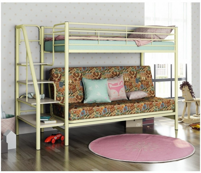 Двухъярусная кровать Мадлен-3 90/120х190 (Гобелен Марки, Коричневый)