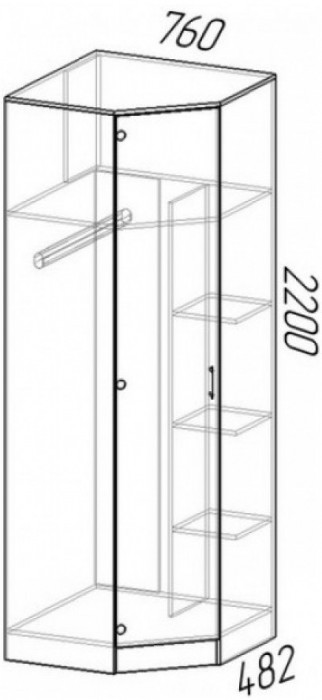 Шкаф угловой ЛДСП Эра (Ясень шимо темный / светлый)