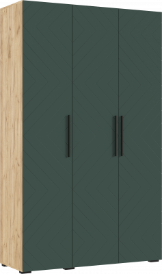 Флэш Шкаф 3-х ств. 1350 браш мени грин/дуб крафт