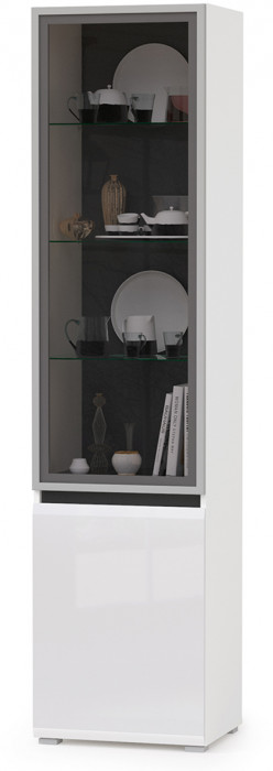 Сидней Комплектация № 031, корпус белый/чёрный/фасады МДФ белый глянец