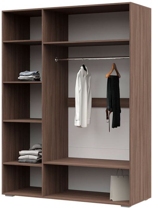 Вегас Шкаф 3-х ств 1500*2000*570 шимо темн/кофе с молоком