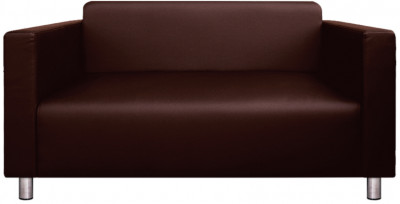 Диван офисный Блюз 2-х местный, экокожа коричневая
