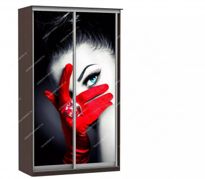 Шкаф купе Модерн 1490х450 2-х дверный 2-х секционный фотопечать №1 венге