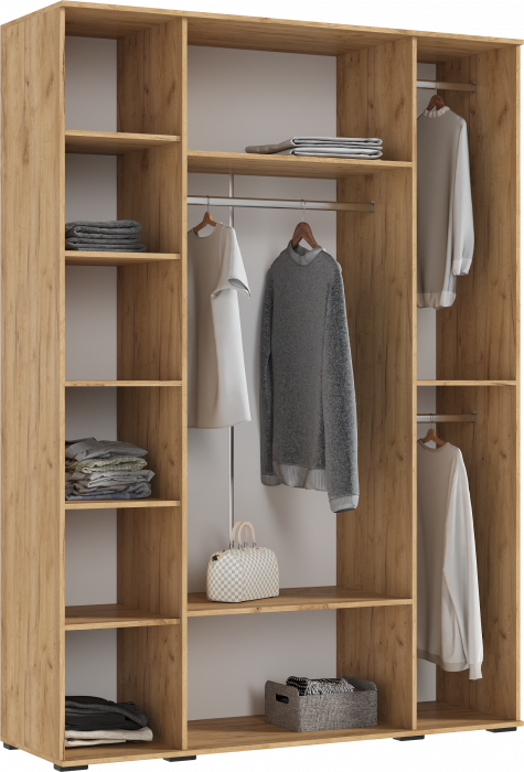 Норд Шкаф 4-х створчатый 1600, Дуб крафт/Изумрудный