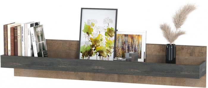 Трувор 15.60 Полка, цвет дуб гранж песочный/интра, ШхГхВ 150х27,2х24,2 см.