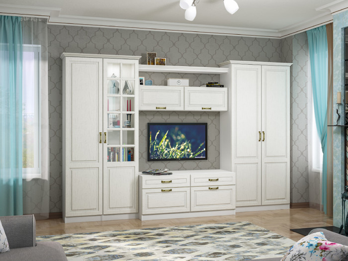 Ливерпуль Шкаф для одежды, цвет ясень ваниль/белый, ШхГхВ 100х41,4х220,3 см., подходит карниз 1000 #1650021