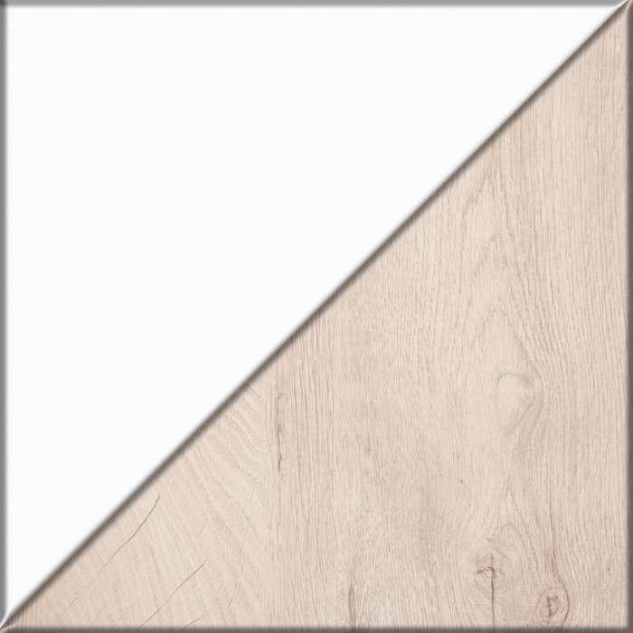 Муссон Кровать 11.41 + ортопед + Тумба 16.03 + Комод 13.97 + Тумба ТВ 13.276, цвет белый/чёрный/дуб эндгрейн элегантный, сп. м. 1600х2000 мм., б/м