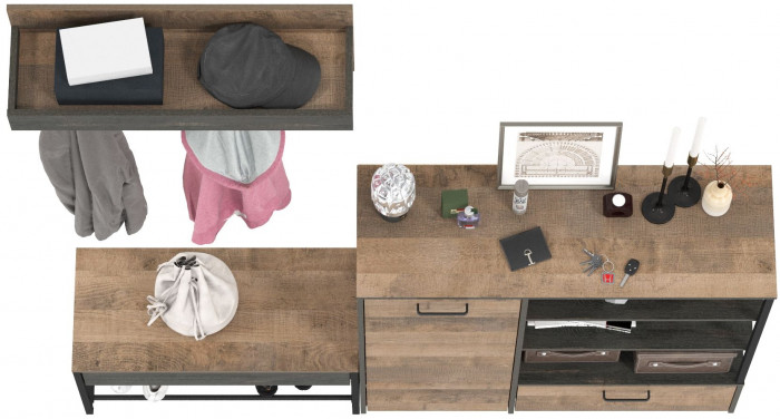 Трувор Прихожая 181, дуб гранж песочный/интра