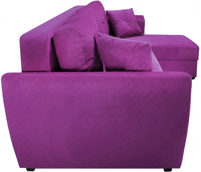 Диван-кровать угловой Амстердам Люкс, 150х200, еврокнижка, независимый пружинный блок, велюр, фиолетовый