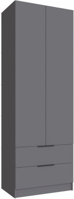 Шкаф Мадрид (0,8) с 2 ящ. без зеркала, Графит серый