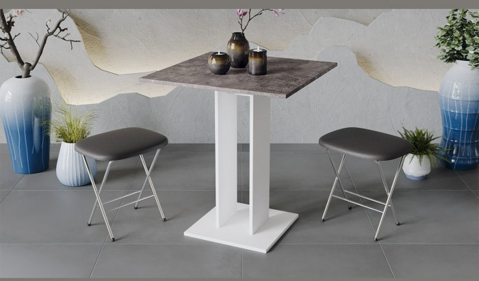 Анкона Стол обеденный Тип 1 (Белый/Белый)