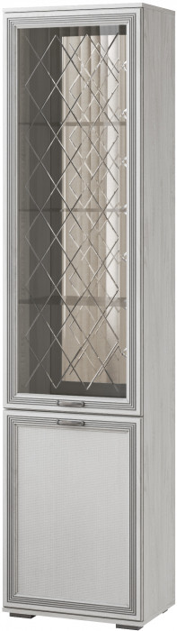 Ливорно Пенал с витриной ЛШ-4 ясень анкор светлый патина серебро