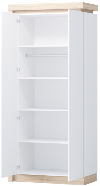 Астра Шкаф №1, Белый глянец/Сонома (подсветка)