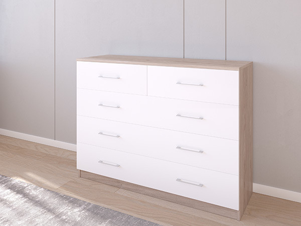 Комод 04/23 120х40х90 Кастелло Серый/Белый