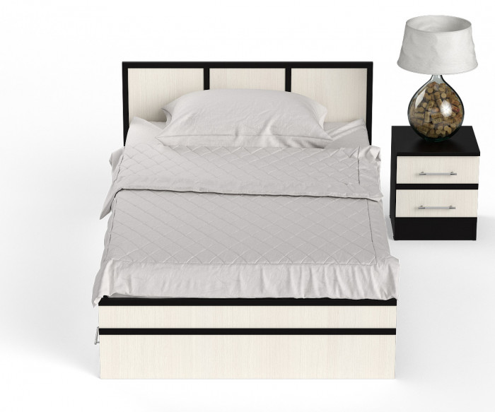 Сакура Кровать с ящиками 1200 + тумба, венге/дуб лоредо