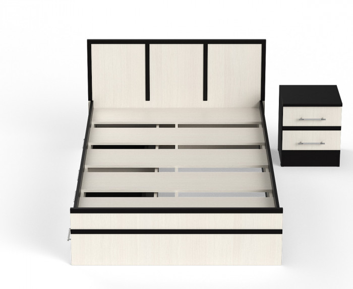 Сакура Кровать с ящиками 1200 + тумба, венге/дуб лоредо