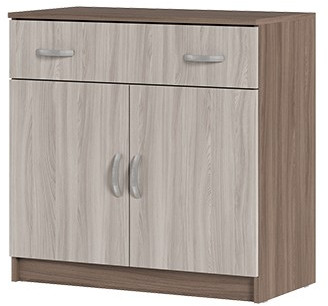 КМ 552М Бася ЛДСП комод 1 ящ. 2 ств. шимо темный/шимо светлый