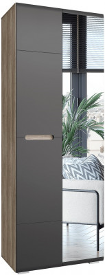 Шкаф с зеркалом Наоми ШК-22, графит