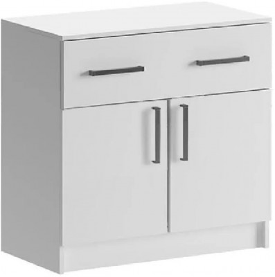 Бася Комод 1 ящик 2 двери (Белый)