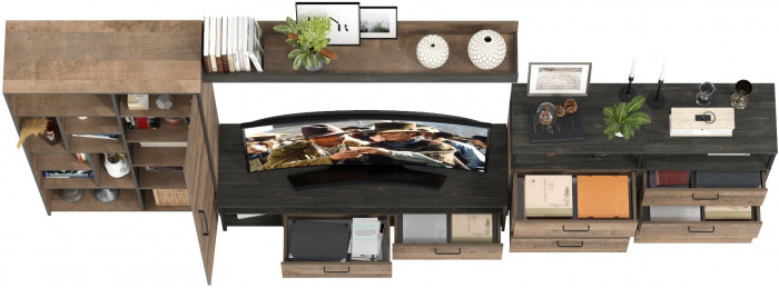 Трувор Гостиная 103, дуб гранж песочный/интра