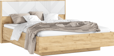 Ирис Кровать парящая с ортопедом металл 160, крафт золотой/браш вайт (Крафт/ Браш Вайт)