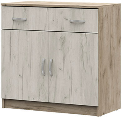 КМ 552М Бася ЛДСП комод 1 ящ. 2 ств. дуб крафт серый/дуб крафт белый