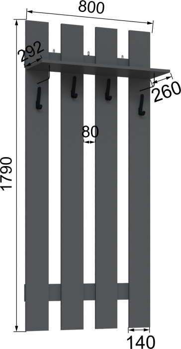 Вешалка Мадрид (0,8), Графит серый