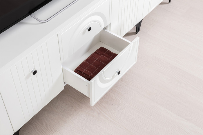 Валенсия Гостиная № 073, ЛДСП белый шагрень/МДФ белый шагрень